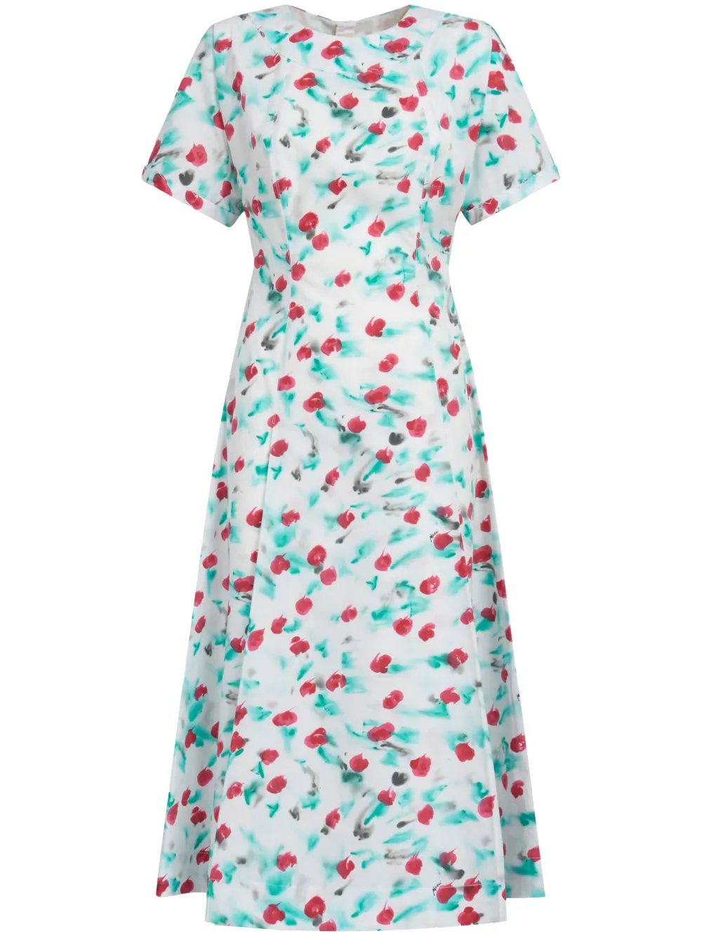 Painterly-print Midi Dress