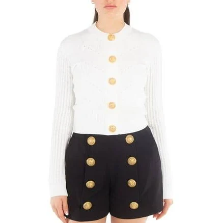 Balmain Women's Cropped Viscose Blend Cardigan