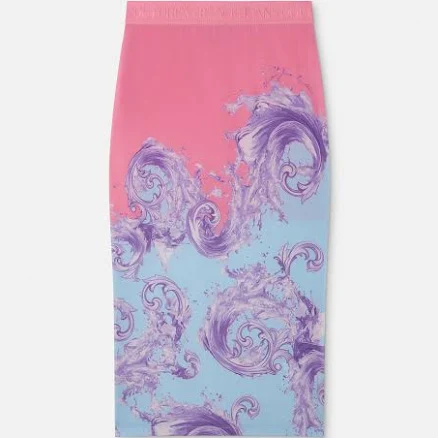 Versace Jeans Couture Printed Viscose Midi Skirt
