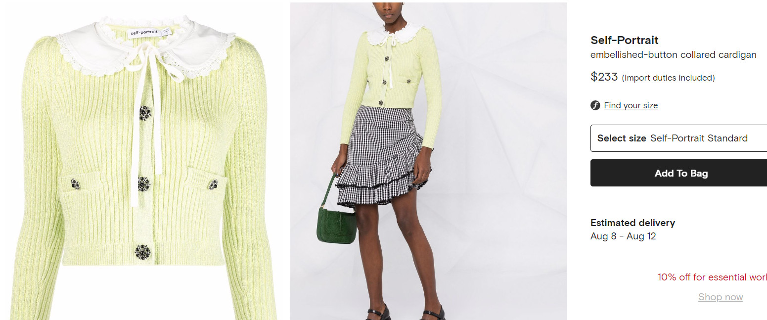 Embellished-button Collared Cardigan