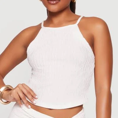 Women's Sleeveless Halter Neck Crop Top