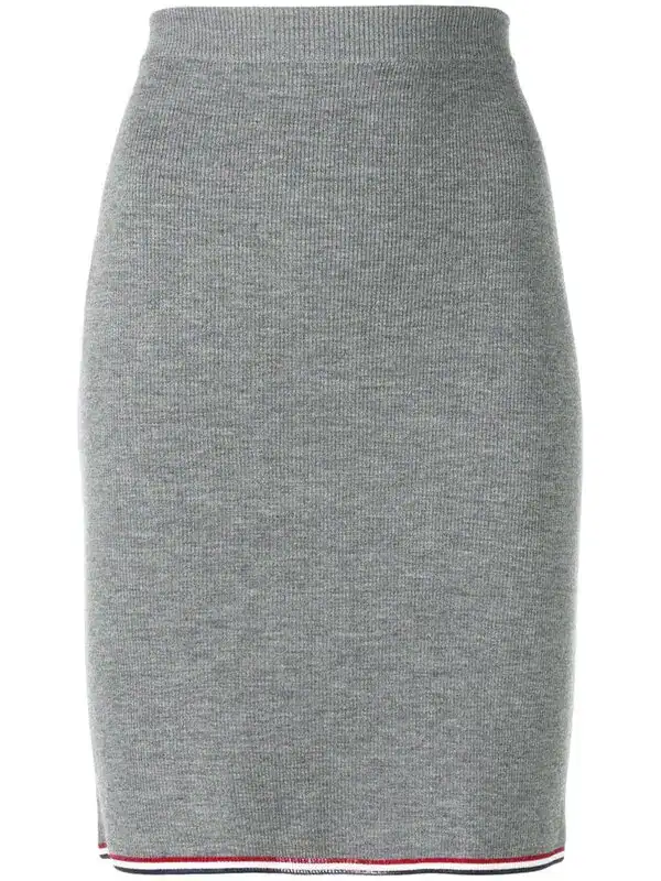 RWB-trim Ribbed Pencil Skirt