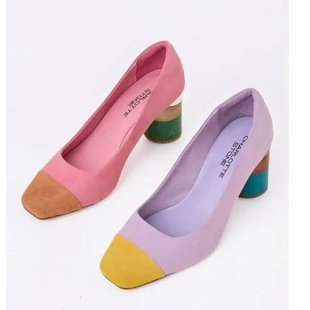 Charlotte Stone Risa Mismatch Cap Toe Pumps