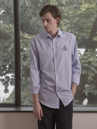Stripe Poplin Logo Shirt
