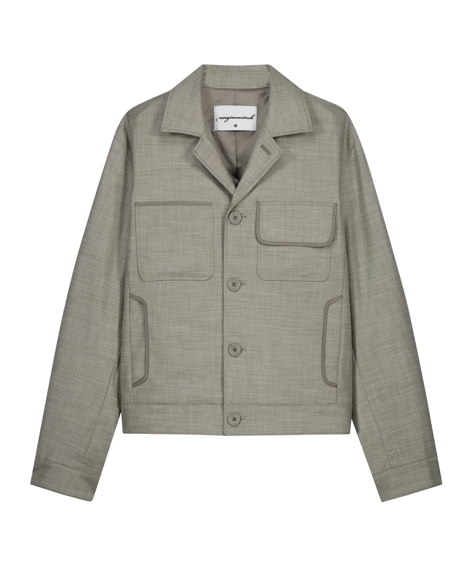 CROPPED PANEL TWILL JACKET (MOCHA)