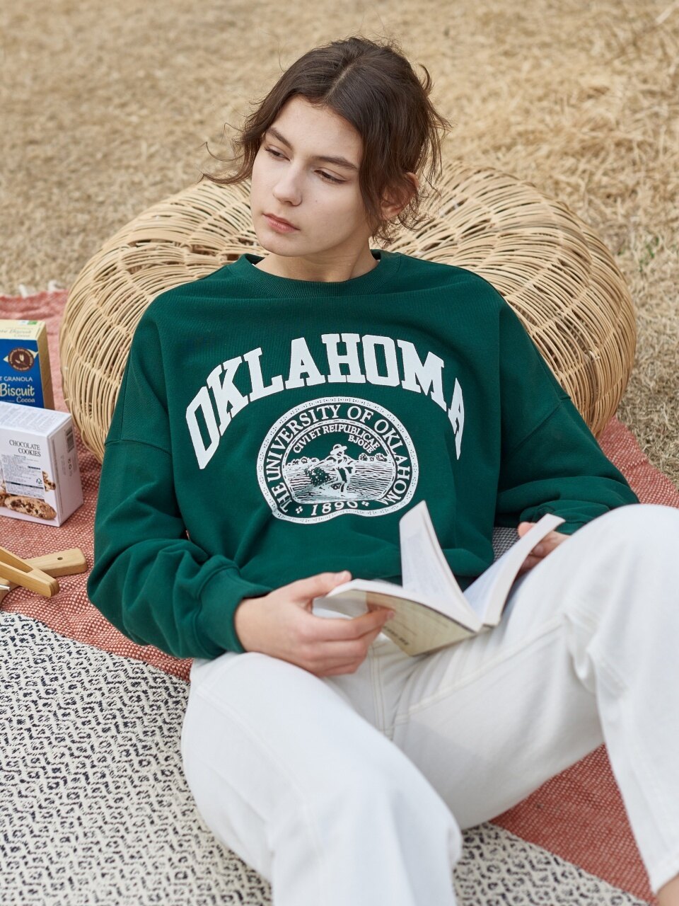 Oklahoma3 Print Sweatshirt_Forest Green