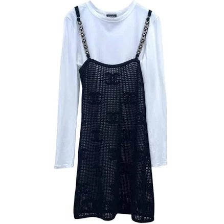 CHANEL Cashmere Mesh Slip Dress Set