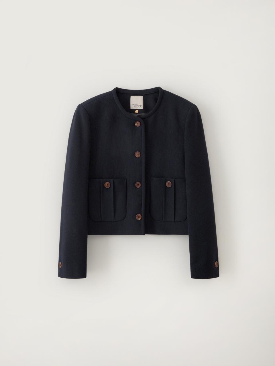Ryan Collarless Jacket_Navy