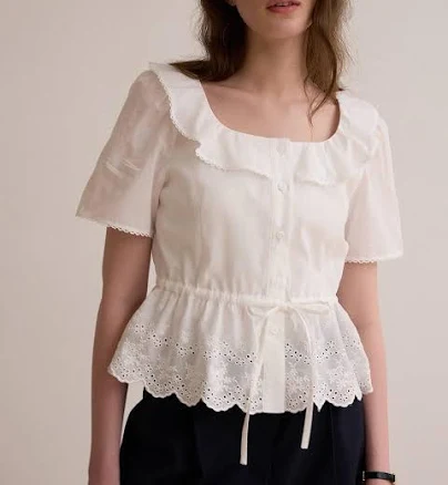 BEMUSE MANSION Eyelet Lace Blouse