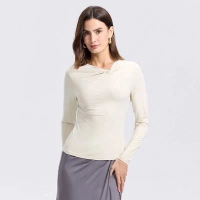 A New Day Women's Twisted Knit Long Sleeve Top