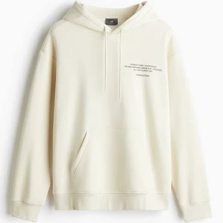 H&M Men's Loose Fit Printed Hoodie