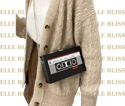 Retro Music Statement Cassette Tape Crossbody Bag