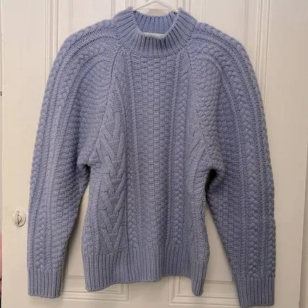 Recto Mockneck Cable Knit Wool Sweater