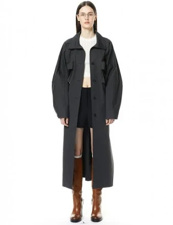 LCDC FLAP-POCKET OVERSIZED TRENCH COAT