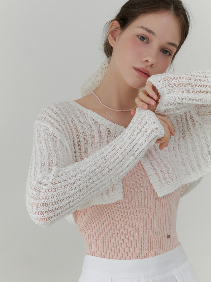 Creamy Mini Cardigan (White)