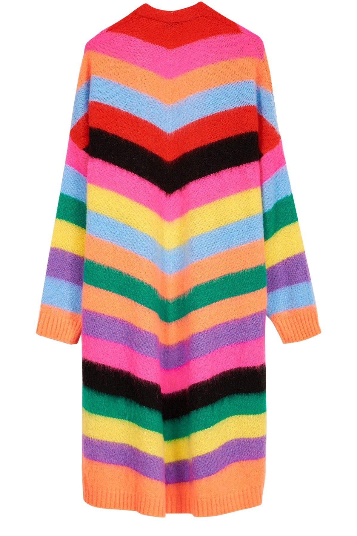 Y/Project Striped Mohair Knit Cardigan