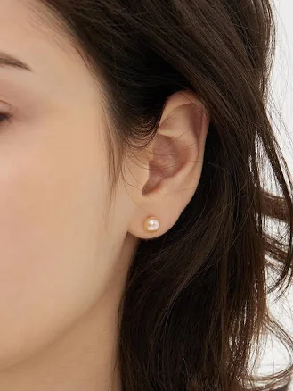 hyeres-lor H Edition Silver Freshwater Pearl 6mm Earrings (HL6E53604Y9XXX) [Pink] by W Concept