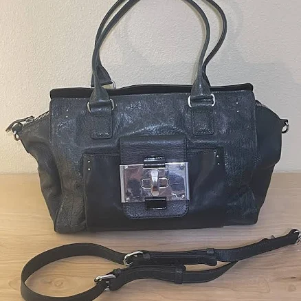 Oh By Joy Gryson Dark Green Leather Satchel Bag