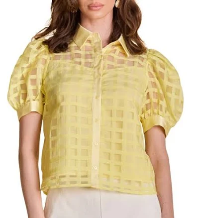 English Factory Women's Puff Sleeve Organza Top