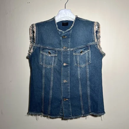 Saint Laurent Raw Edged Denim Vest Xl