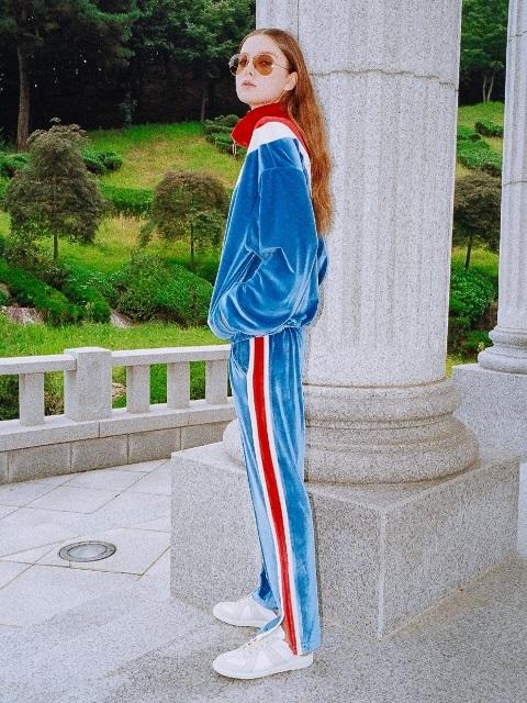 0 3 velvet lining track pants