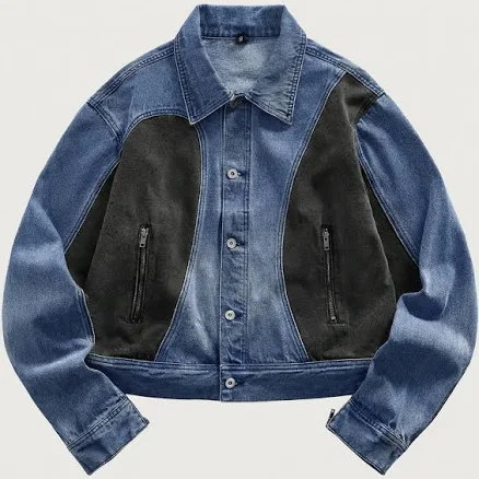 Contrast Panel Denim Jacket