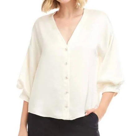 Karen Kane Women's Lantern Sleeve Satin Top