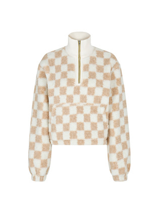 Checkerboard Half Zip Up