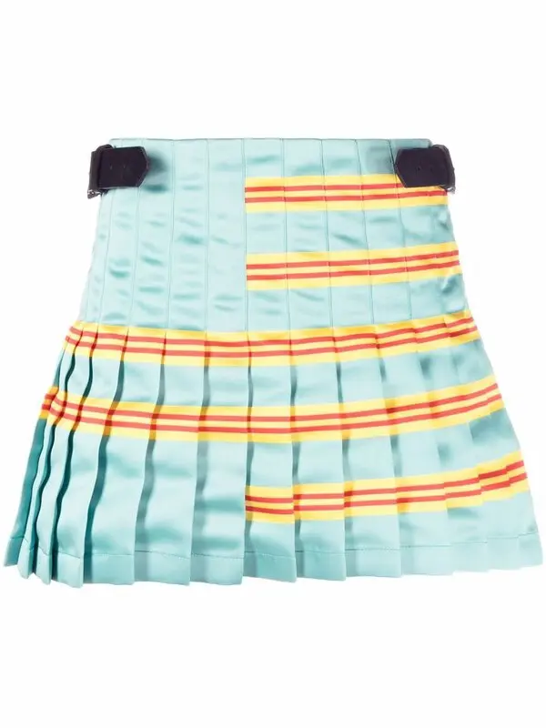 Satin Pleated Mini Skirt