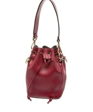 Fendi Women's Mon Tresor Leather Bucket Bag with Crossbody Strap