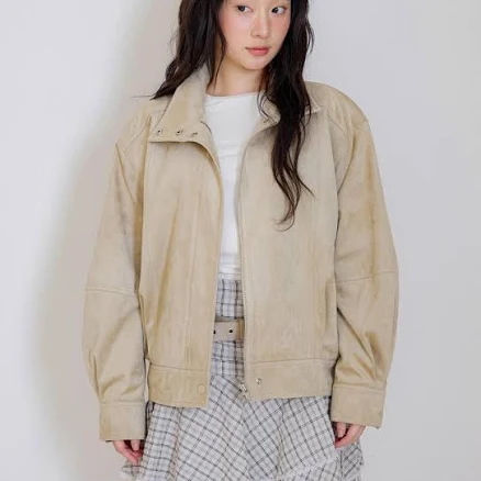 OLIVE des OLIVE High-Neck Dotted Blouson Jumper