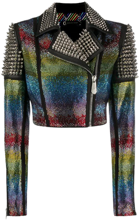 Rainbow-studded Biker Jacker