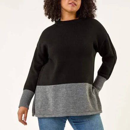 Womens Roman Black Colour Block Knit Jumper