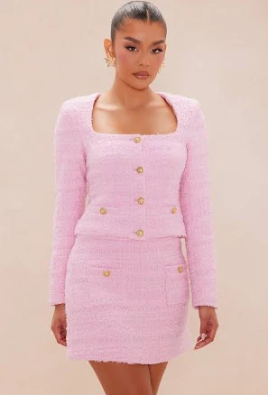 Fashion Nova Jasmine Tweed Skirt Set