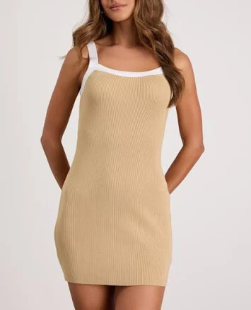 Lulus Ribbed Color Block Sweater Dress