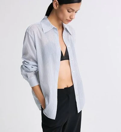 RE RHEE Sheer Striped Shirt