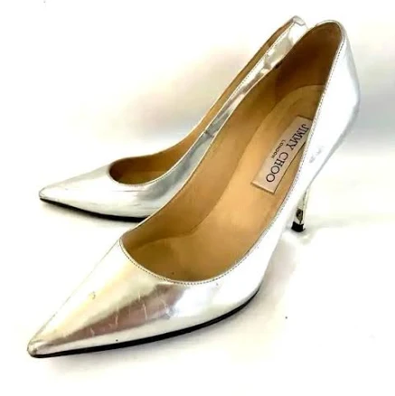 Jimmy Choo Love Women 100 Metallic Leather Pump