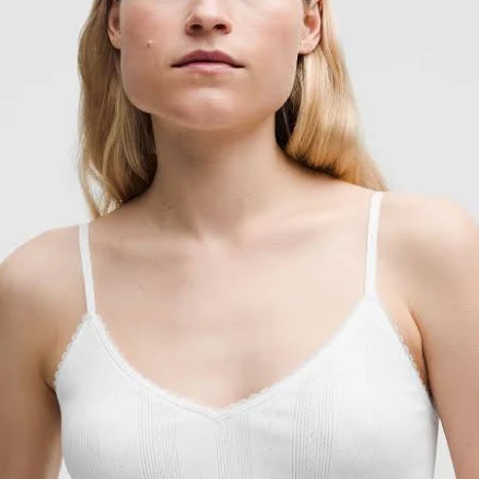 lululemon Tank Tops Women's Cotton Pointelle Cropped Cami Tank Top