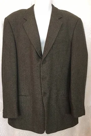Giorgio Armani Jacket 3 Button Wool /cashmere Grey Pattern Size 56r
