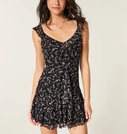 Hollister Women's Lace Ruffle Mini Dress