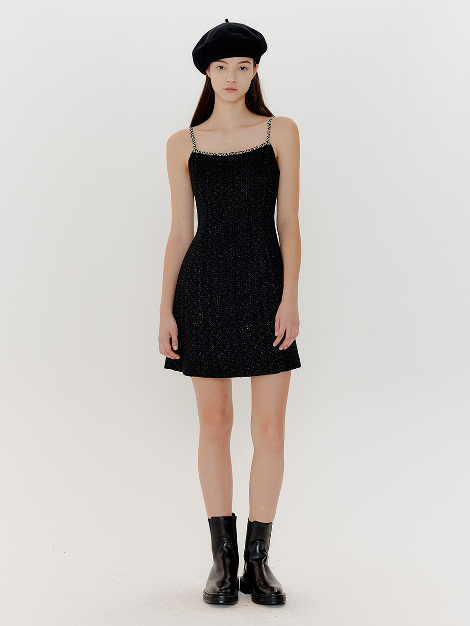Tweed Mini Dress (Black)