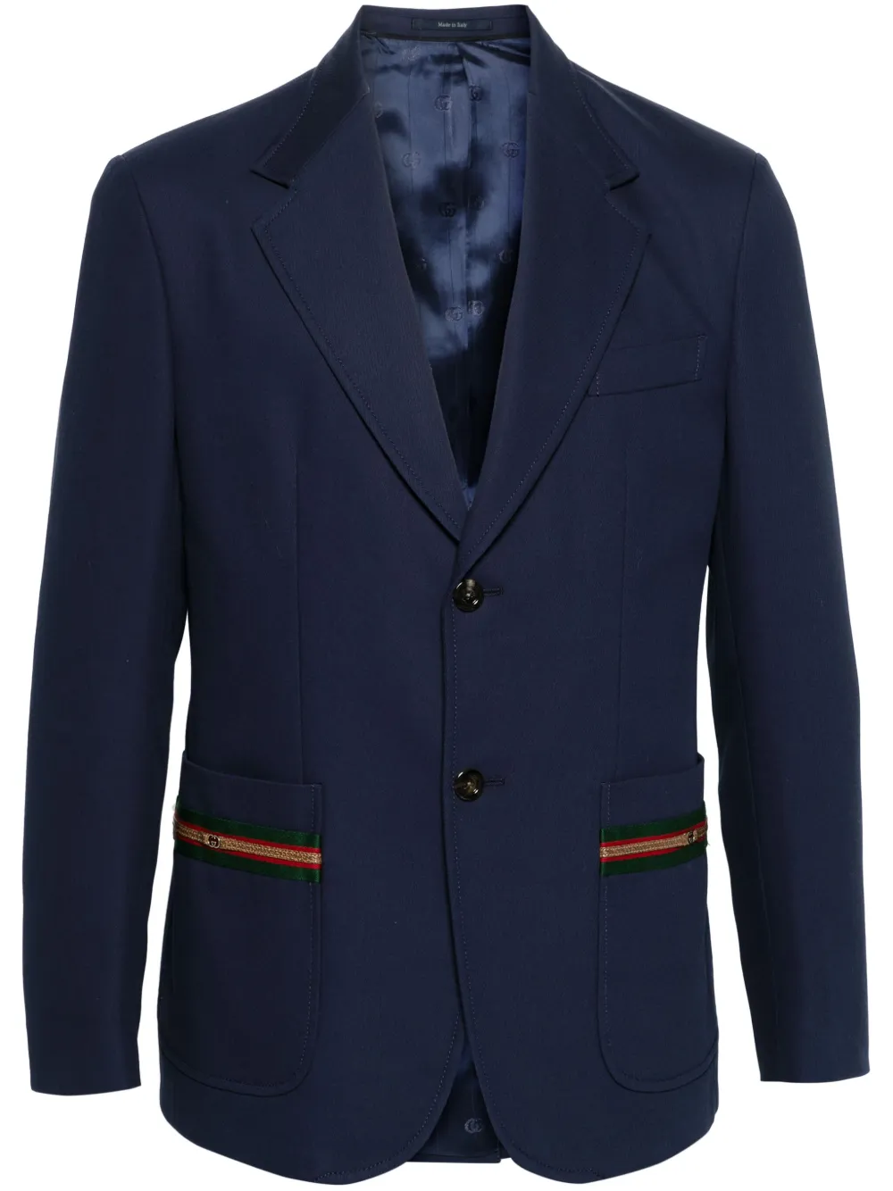 Web-stripe Trim Blazer
