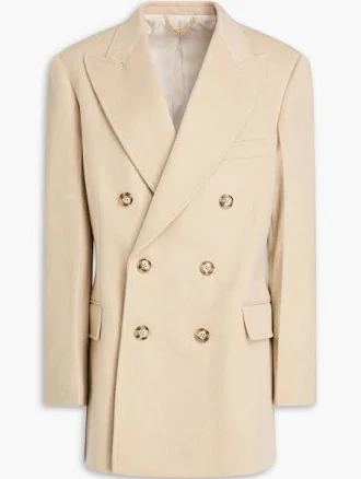 Victoria Beckham Women's Peak-lapel Neutral Blazer