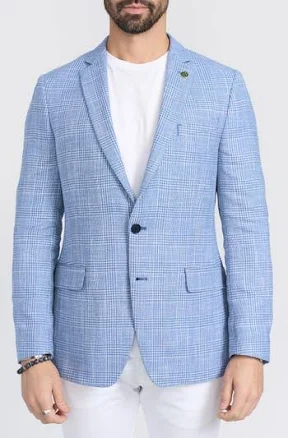 Glen Plaid Cotton Blend Sport Coat