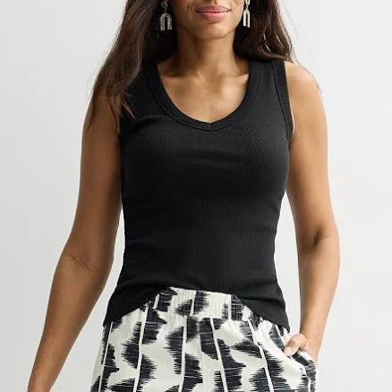 Sonoma Goods For Life Ribbed V-Neck Tank Top Women's