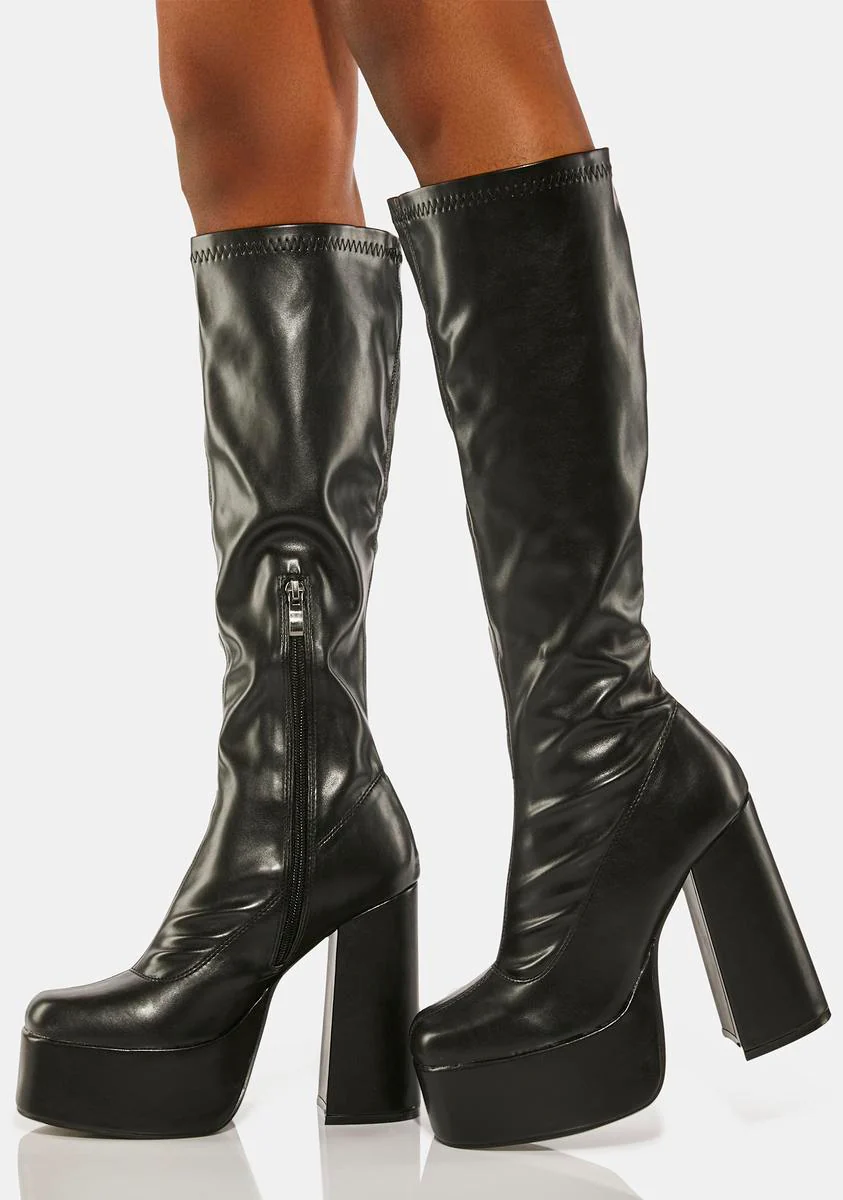 Koi Footwear Knee-High Zipper Platform Boots