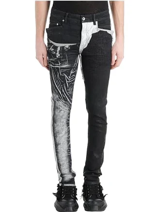 DRKSHDW Men's Tyrone Cut Metallic Coated Skinny Jeans