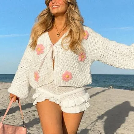 Luella Flower Knit Cardigan