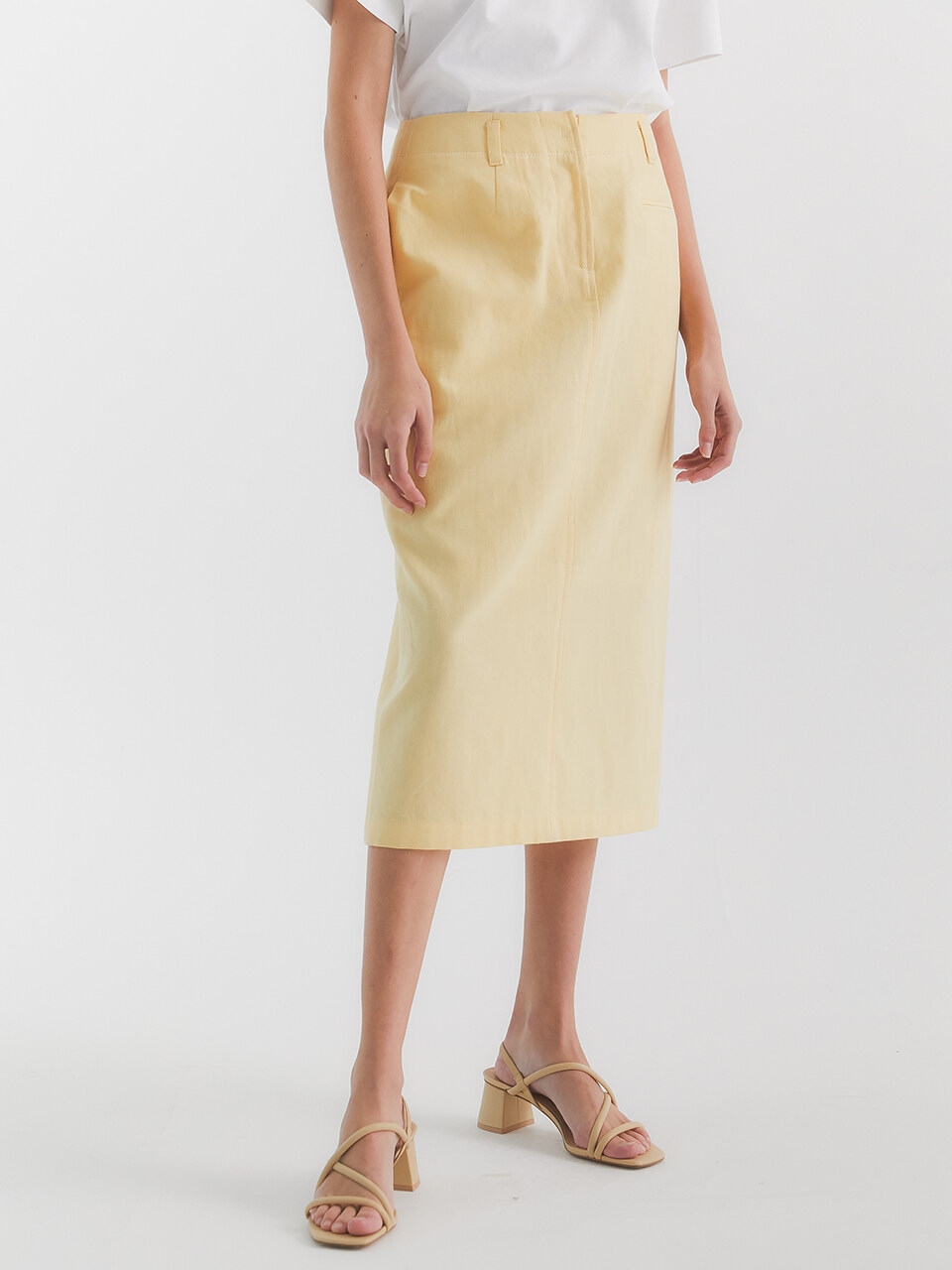 H-line Skirt_Light Yellow