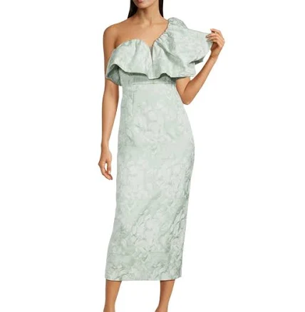 Antonio Melani Jordyn Jacquard One Shoulder Oversized Midi Dress